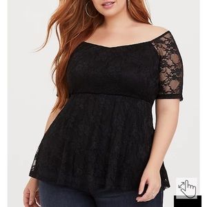 Torrid size 1 lace off shoulder top